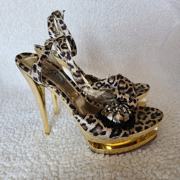 Bolaro by Summer Rio leopard print stilettos size 6 1/2 - Picture 4 of 13